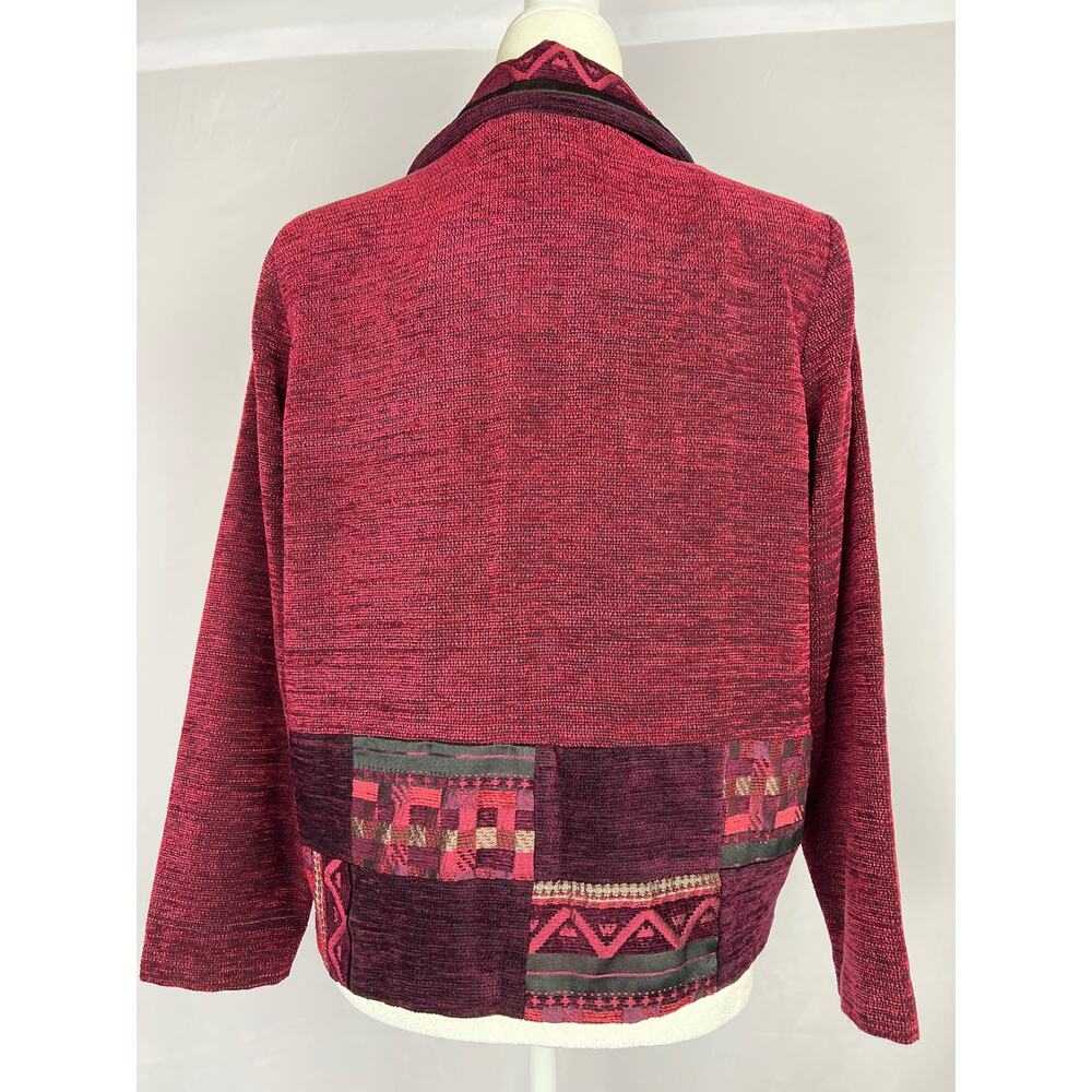 Boho Cottagecore Patchwork Embroidered Jacket Red… - image 5